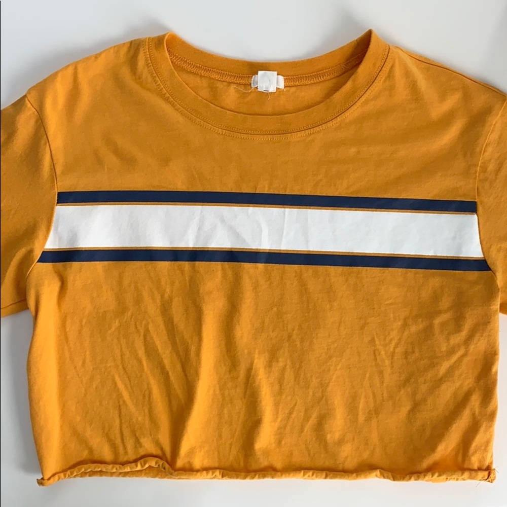 yellow garage crop top